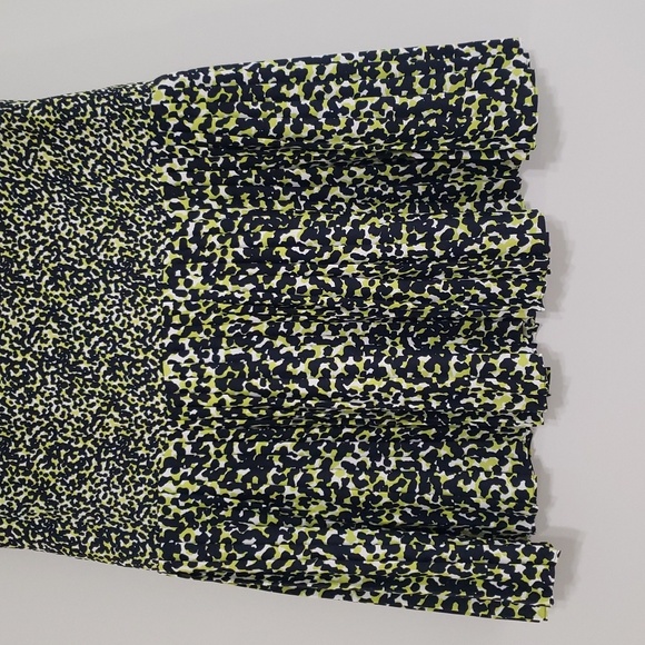 LOFT Animal Print Mini Dress 4 Black Blue Green Pleats Leopard Mobwife Office - Picture 3 of 16